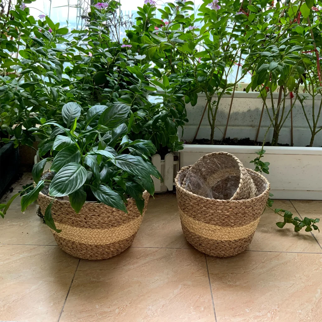 Woven Plant Pot Holder Cover for your garden