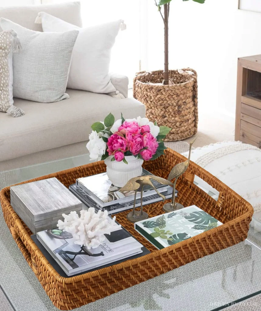 farmhouse rustic baskets for living room