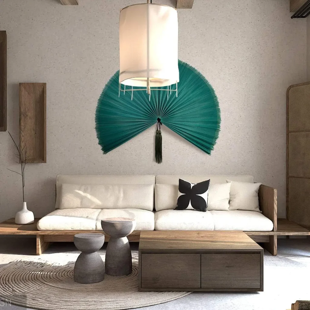 oriental bamboo fan for wall art decor